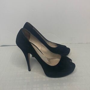 Prada black peep toe heels size 36
